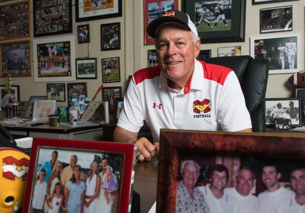 Coach Johnson in his office