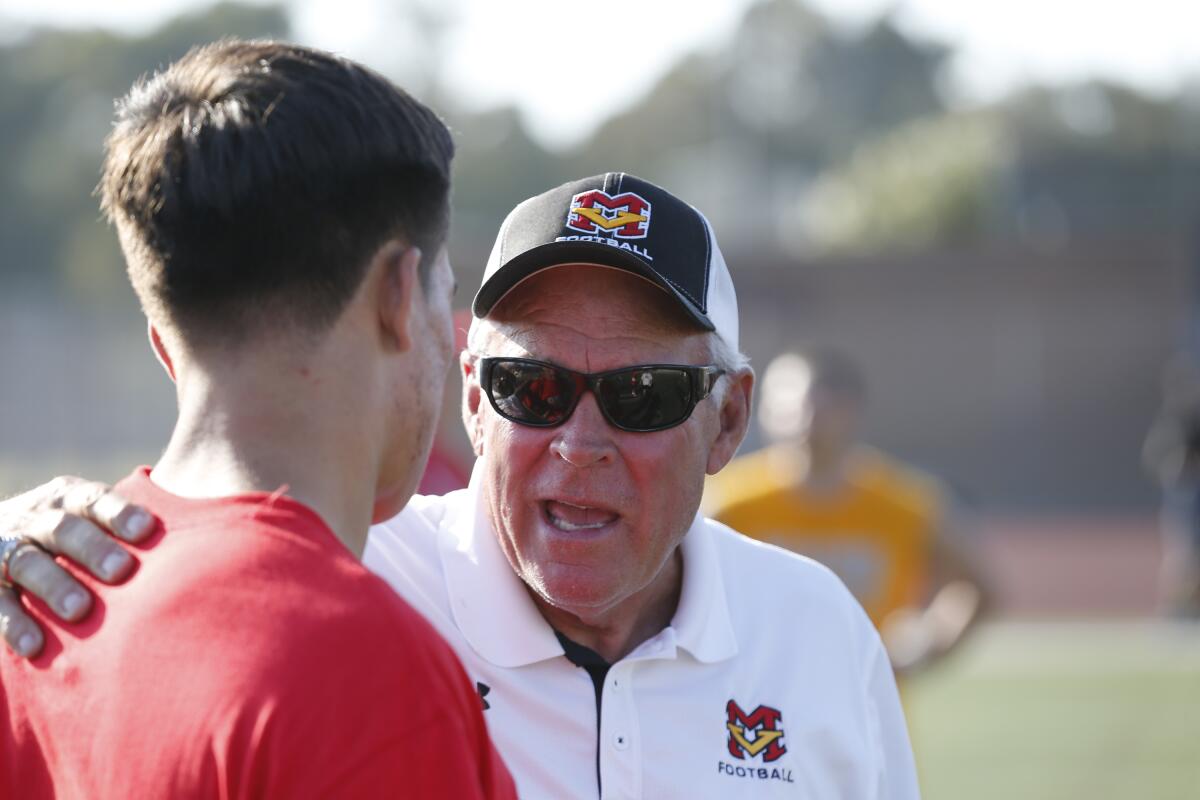 Coach Johnson during practice